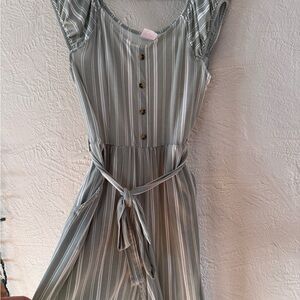 Striped Pocket Jumpsuit with Tie Waist